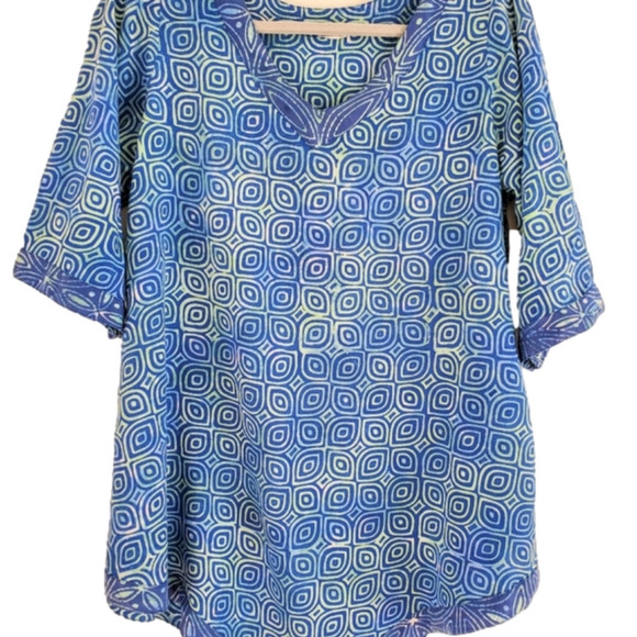 2/$35 SALE BEACH Cover up/ Boho top Size L Euc - Picture 2 of 8